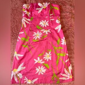 Lilly Pulitzer Pink Strapless Floral Dress